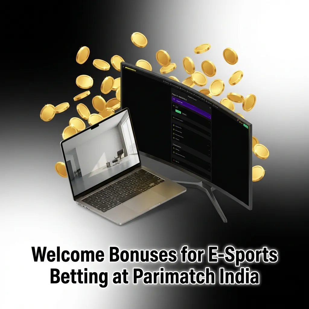 Parimatch India welcome bonus offers for e-sports betting showing multiple deposit bonus options and claim steps