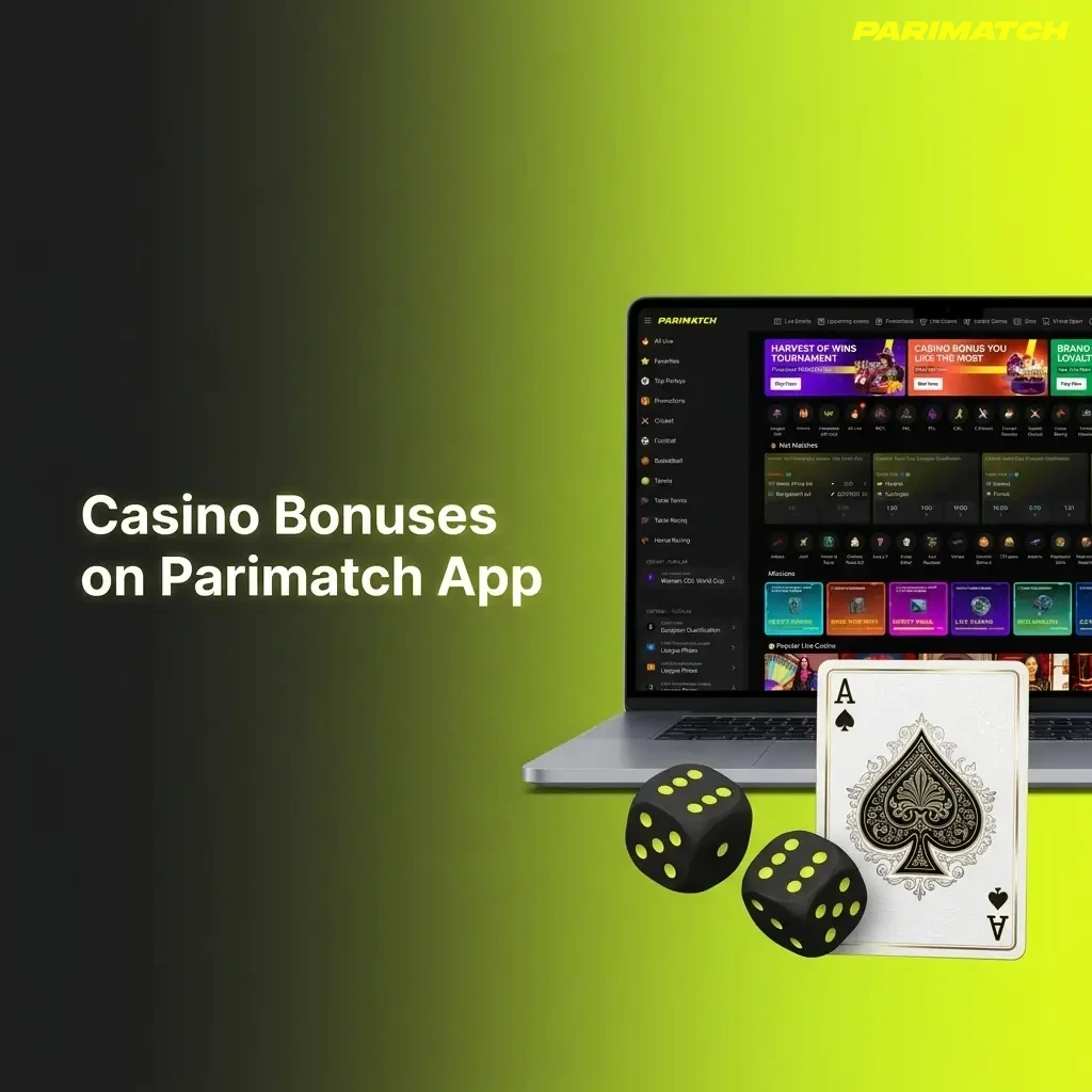 Parimatch App casino bonuses showing slots, live casino, and instant games offers up to INR 1,05,000