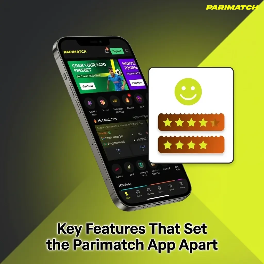 Parimatch app features for Indian players including UPI payments, IPL betting, live casino, and 24/7 support