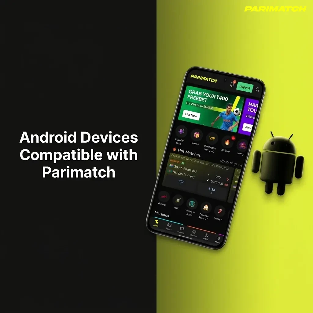Parimatch PWA compatible Android devices including Samsung, Xiaomi, OnePlus, Realme, Oppo, Vivo and Google Pixel models