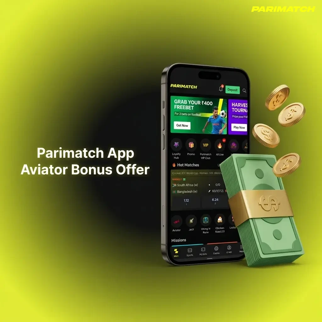 Parimatch App Aviator bonus offers including 100% up to ₹30,000 instant games and IPL welcome bonuses for India players