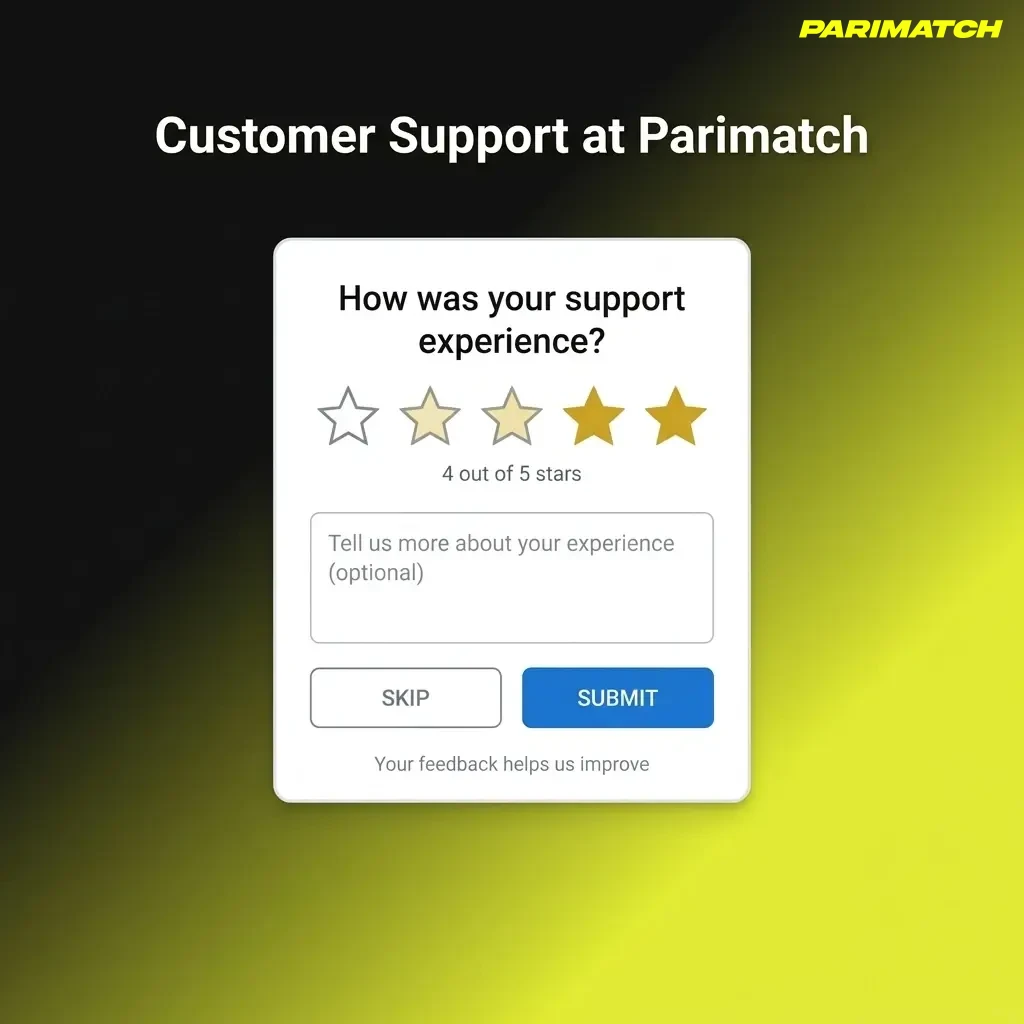 Parimatch customer support channels including live chat, email, and help centre available 24/7 for players