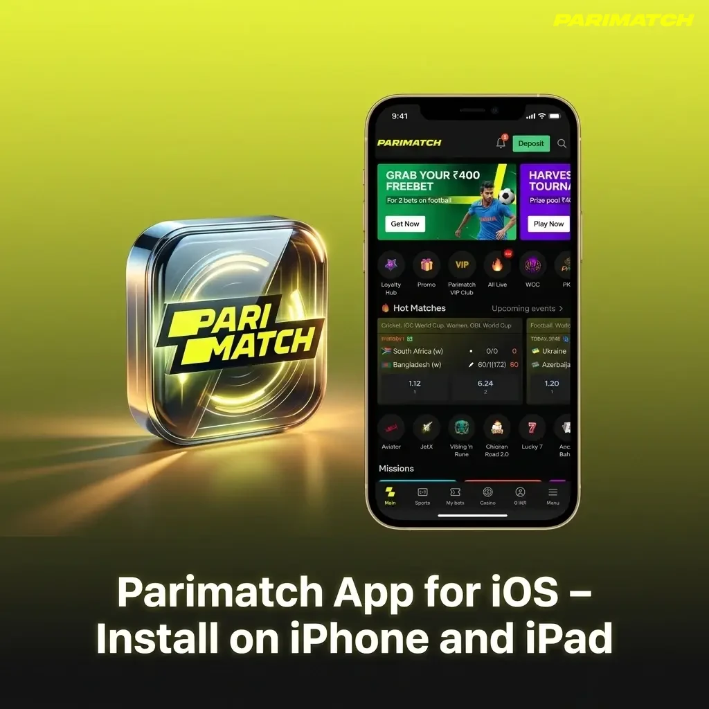 Parimatch iOS app installation guide for iPhone and iPad via App Store with betting and casino features