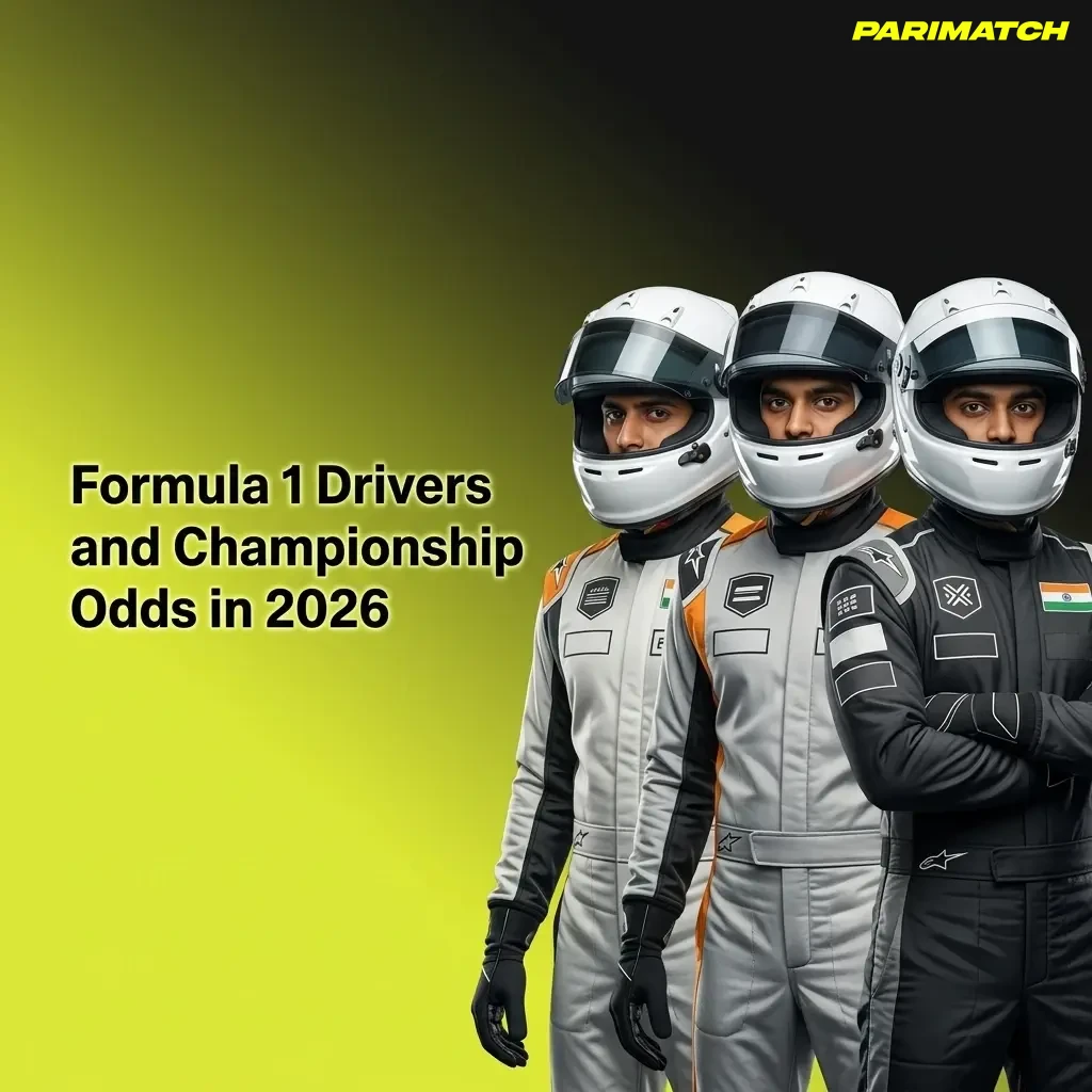 2026 Formula 1 driver lineup with championship odds for all 10 teams including Verstappen, Norris and Hamilton
