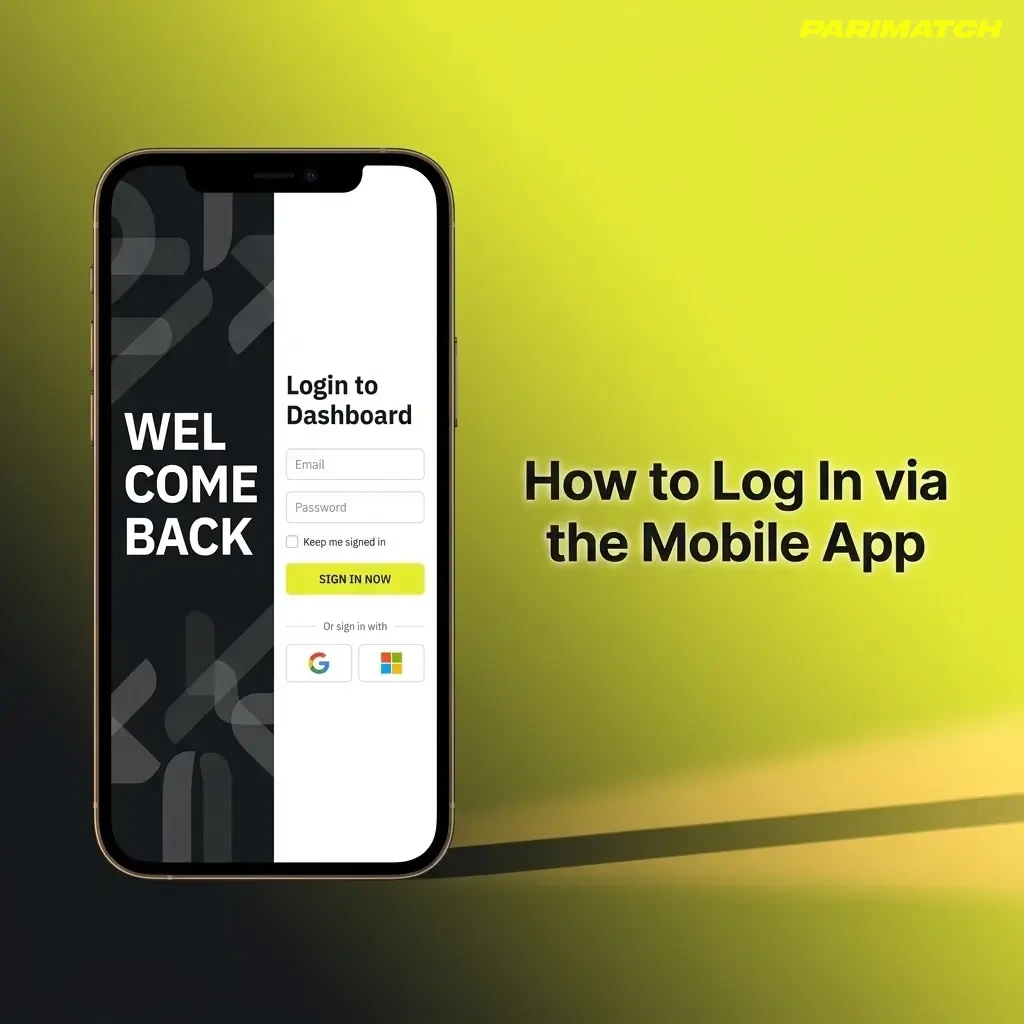 Parimatch iOS app login screen showing email and password fields with Log In and Confirm buttons