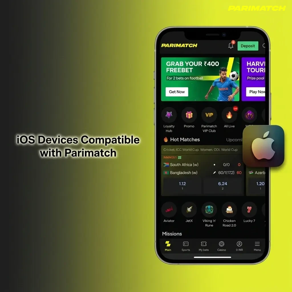 List of iOS devices compatible with Parimatch PWA including iPhone, iPad, and iPod Touch models