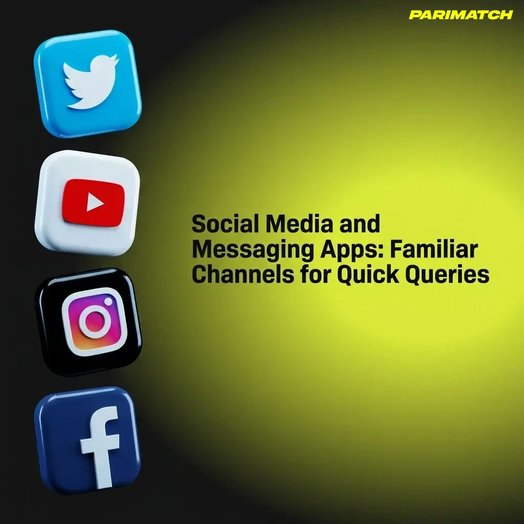 Parimatch App support via Telegram, WhatsApp, Facebook, and Twitter for Indian users with quick response times