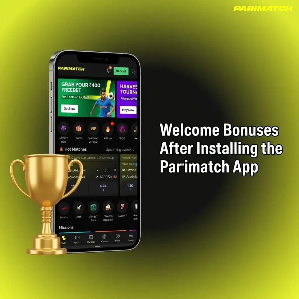 Parimatch app welcome bonuses including IPL, sports, casino, slots and instant games offers up to INR 1,05,000